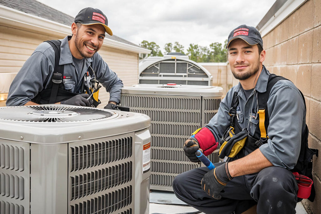 Técnico de COOLCLIMA instalando aire acondicionado por conductos en Marbella